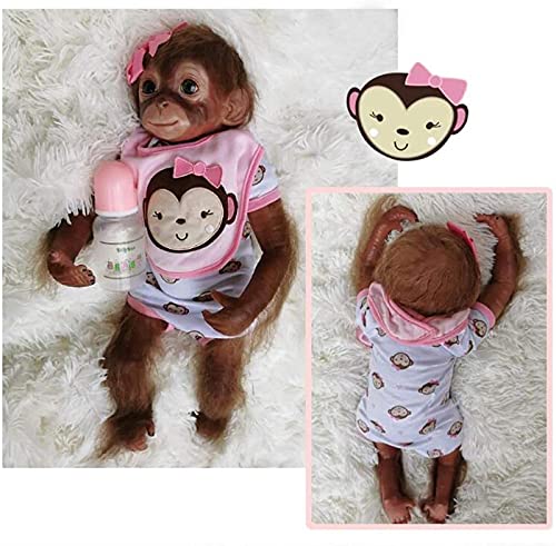 HaoLi Reborn Baby Monkey Sammlerstück Kunstspielzeug für Kinder ab 3 Jahren Handgefertigte detaillierte Farbe… – Bild 7