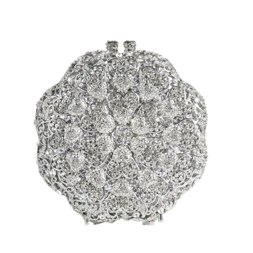 Pochette de soirée ronde en cristal pour sublimer une robe de fête simple