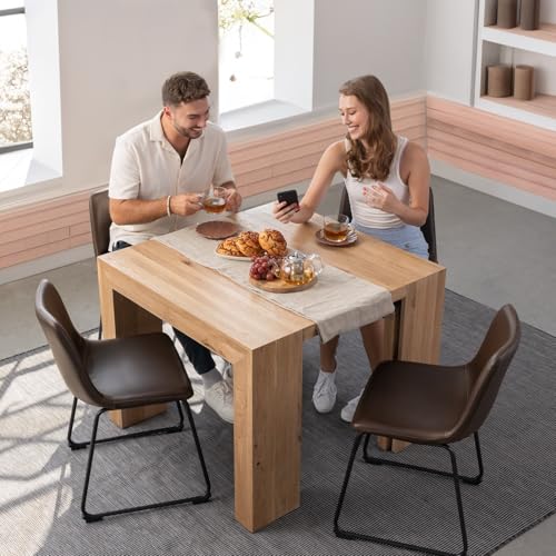 Transformer Table Solid Wood Extendable Dining Table, Natural - image 2