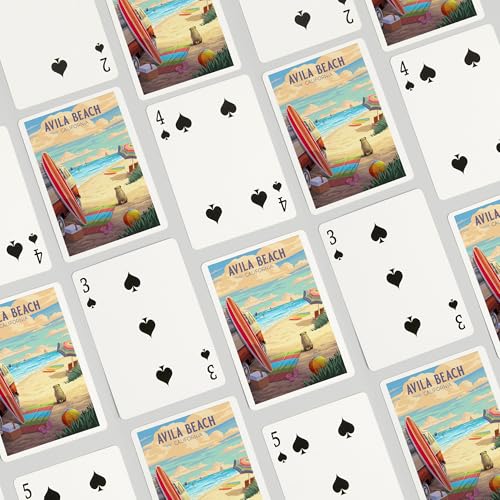 Baraja de 52 cartas poker Avila Beach California miniatura 4