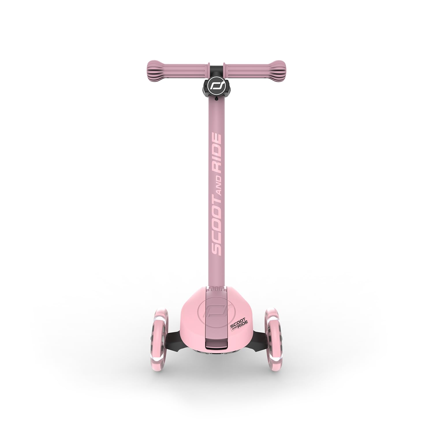 Scoot & Ride Highwaykick 3S Patinete infantil a partir de 3 años, altura regulable, 2 posiciones, dirección LED, ruedas plegables para niños, 96 – 130 cm