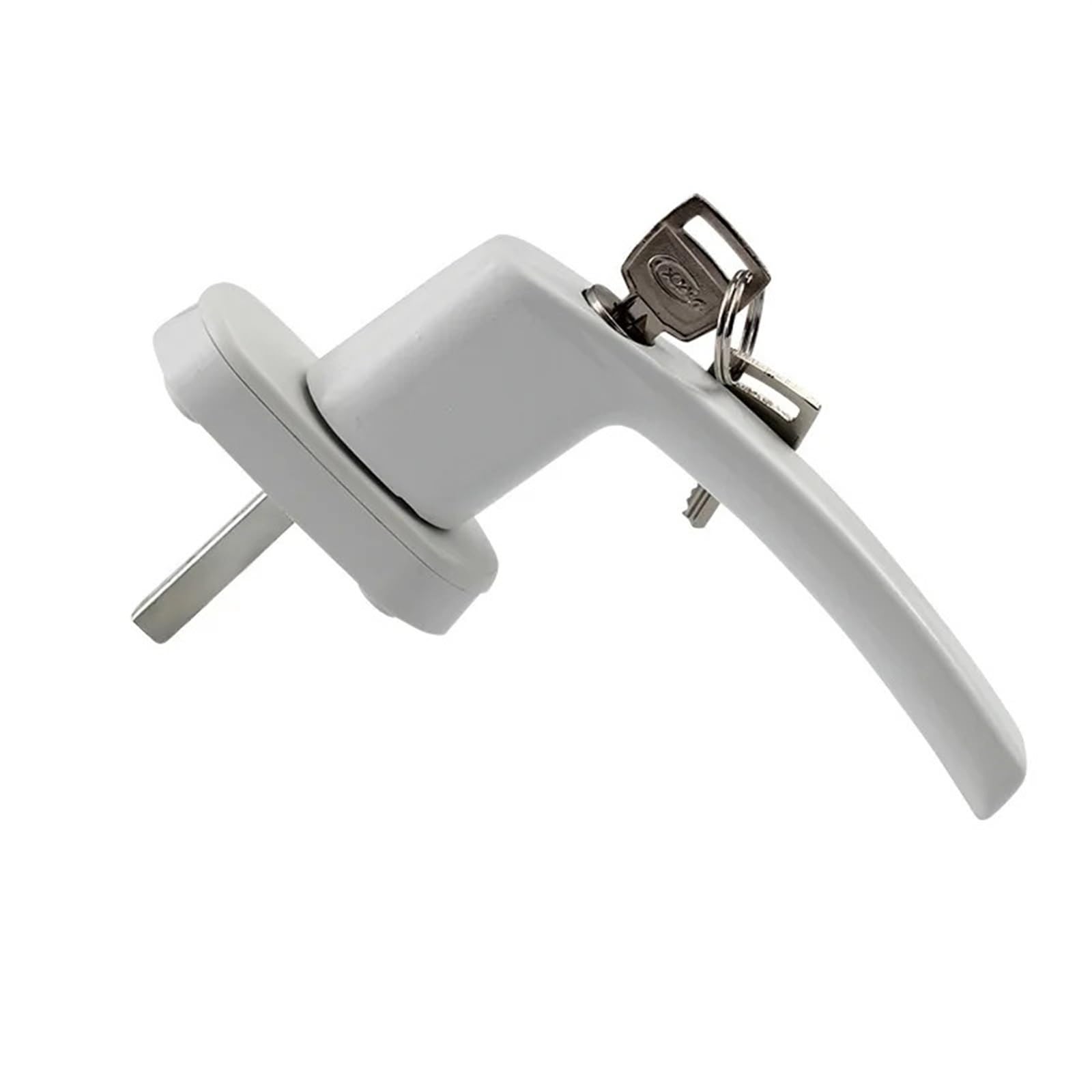 Fermi per finestre, Universal Straight Casement Window Handle with Lock and Key White Aluminum