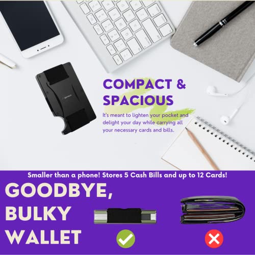 Zeyuca Slim Rfid Carbon Fiber Wallet For Men – Minimalist Credit Card Holder Wallet For Men With Aluminum Cash Strap #TOP5