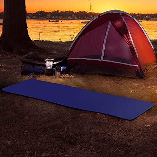 Wakeman Lightweight Foam Sleep Pad- 0.50” Thick Mat For Camping, Cots, Tents, Backpacking & Yoga - Non-Slip, Waterproof & Carry Handle Outdoors (Blue),72",75-Cmp1012 #TOP3