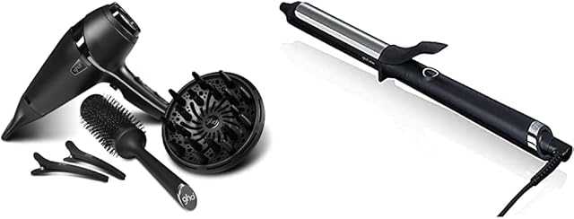 ghd Air Hair Drying kit- Professional Hairdryer (Black) & Curve Classic Curl Tong - Hair Curling Tongs (Black)