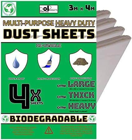 Plastic Dust Sheets for Decorating - Heavy Duty Plastic Sheeting,...