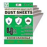 Plastic Dust Sheets for Decorating - Heavy Duty Plastic Sheeting, 100% Waterproof - Ideal Clear Plastic Sheet for use as Carpet Protector Roll. 3m x 4m, 28 microns Thick. from Point One Products Ltd.