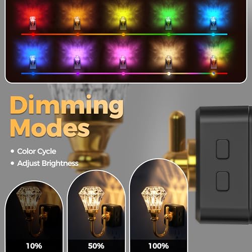 Image of DORESshop Night Light,Diamond Acrylic Night Lights Plug into Wall, 1 Pack