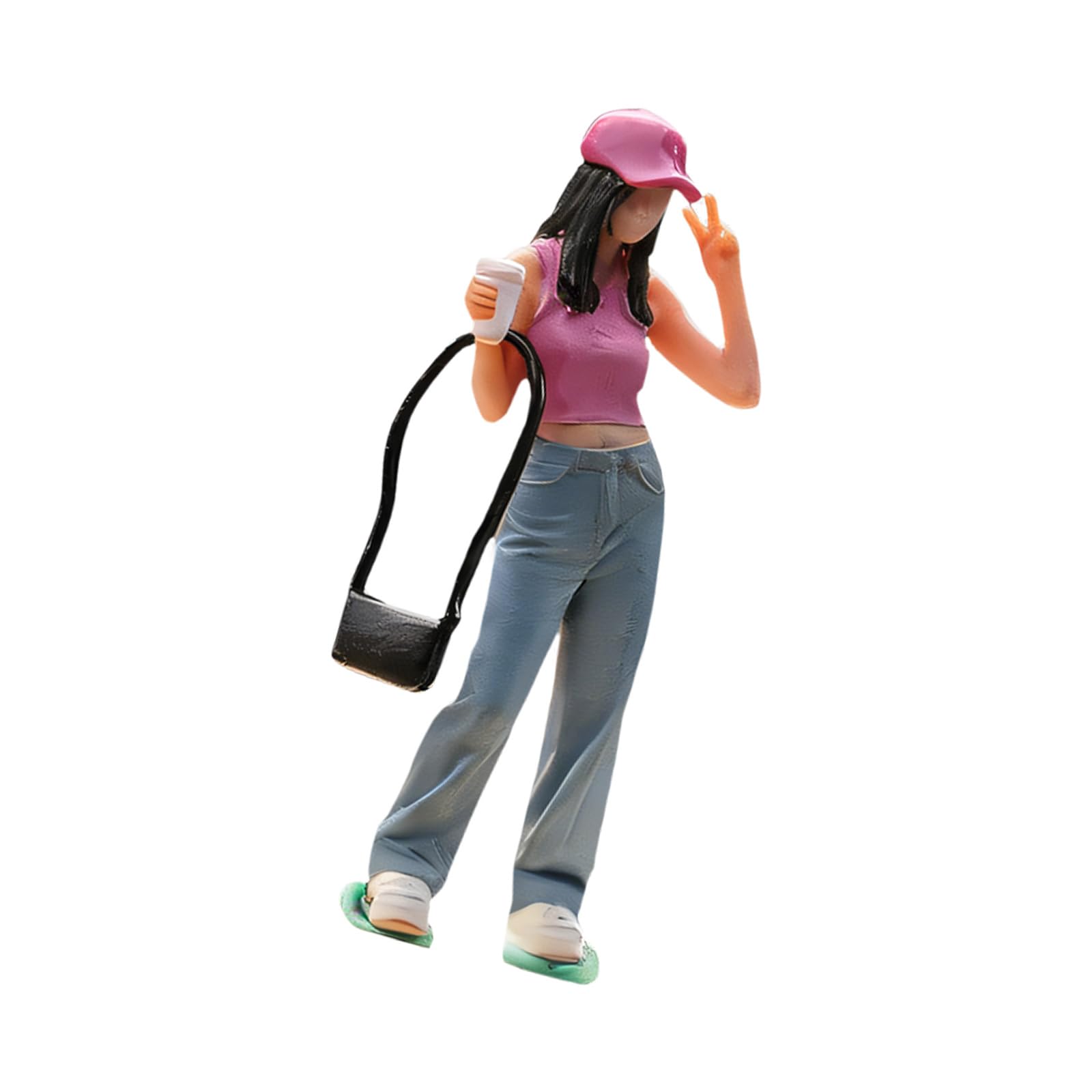 Shurhome Realistic Milk Tea Girl Figure Model 1: 64 Scale Hand Painted Miniature Figures for Dioramas Props, Photography Collectors Milk Tea Girl Figure Model