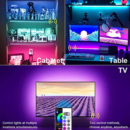 Led Strip Lights, Maylit 8.2 ft Tv Led Backlight for 40-60 inch Tv Bluetooth Control Sync to Music, USB Bias Lighting Tv Led Lights Kit with Remote - RGB 5050 LEDs Color Lights for Room Bedroom - Thumbnail 4