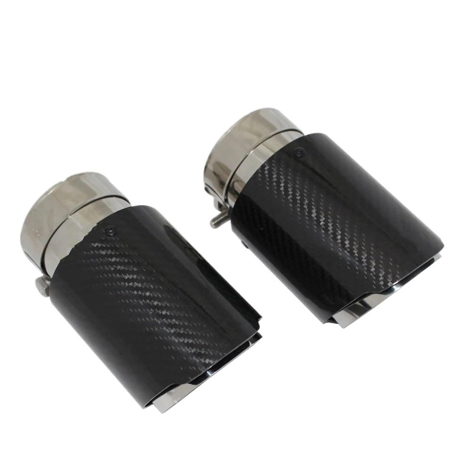 Wyloty wydechowej samochodu Auto Tłumik wydecho Uniwersalny tłumik z włókna węglowego Końcówka tłumika wydechowego Rura tłumika prosta nierdzewna(57mm-76mm)