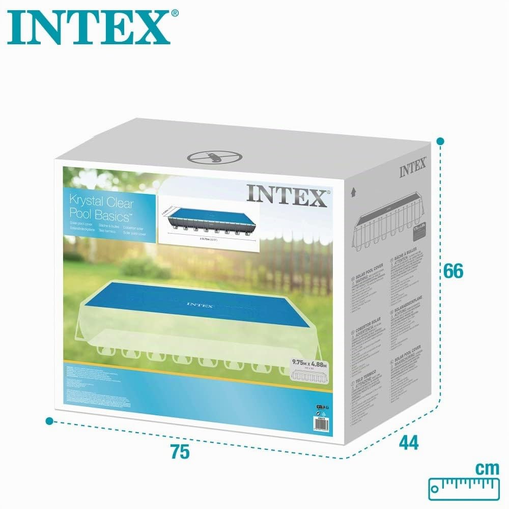Intex Bâche Solaire rectangulaire pour Ultra Frame - 975 x 488 cm - Épaisseur 160 microns - Dimensions : 960 x 466 cm - 28018 Bleu
