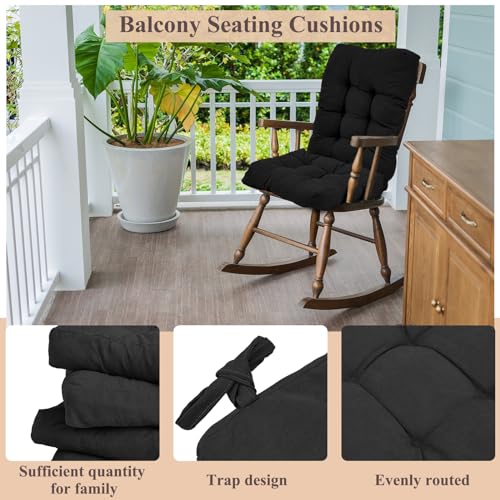 Image of Juexica Black 17 x 17 Inch 4 Sets Outdoor Patio Chair Cushion