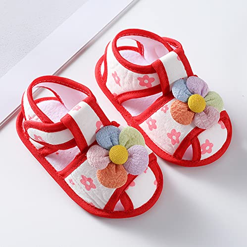Baby Boys Girls Squeaky Pink Sandals Non-Slip Soft Rubber Sole Closed Toe Infant Flower Outdoor First Walkers Shoes3