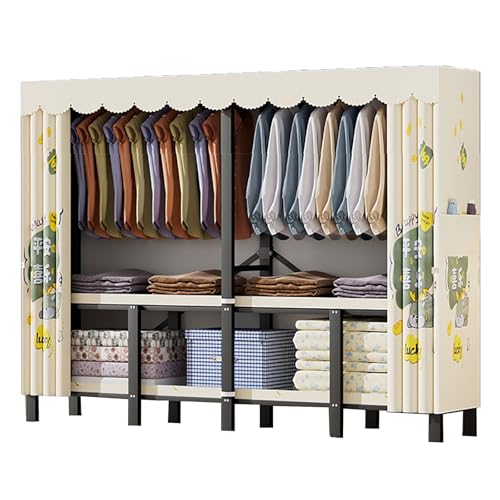 Perchero Organizador Con Funda De Tela Para Dormitorio, Armario Ropero Portátil, Organizador Con Estructura Metálica, Closet Plegable Fácil De Usar(F,250CM/98.4INCH)