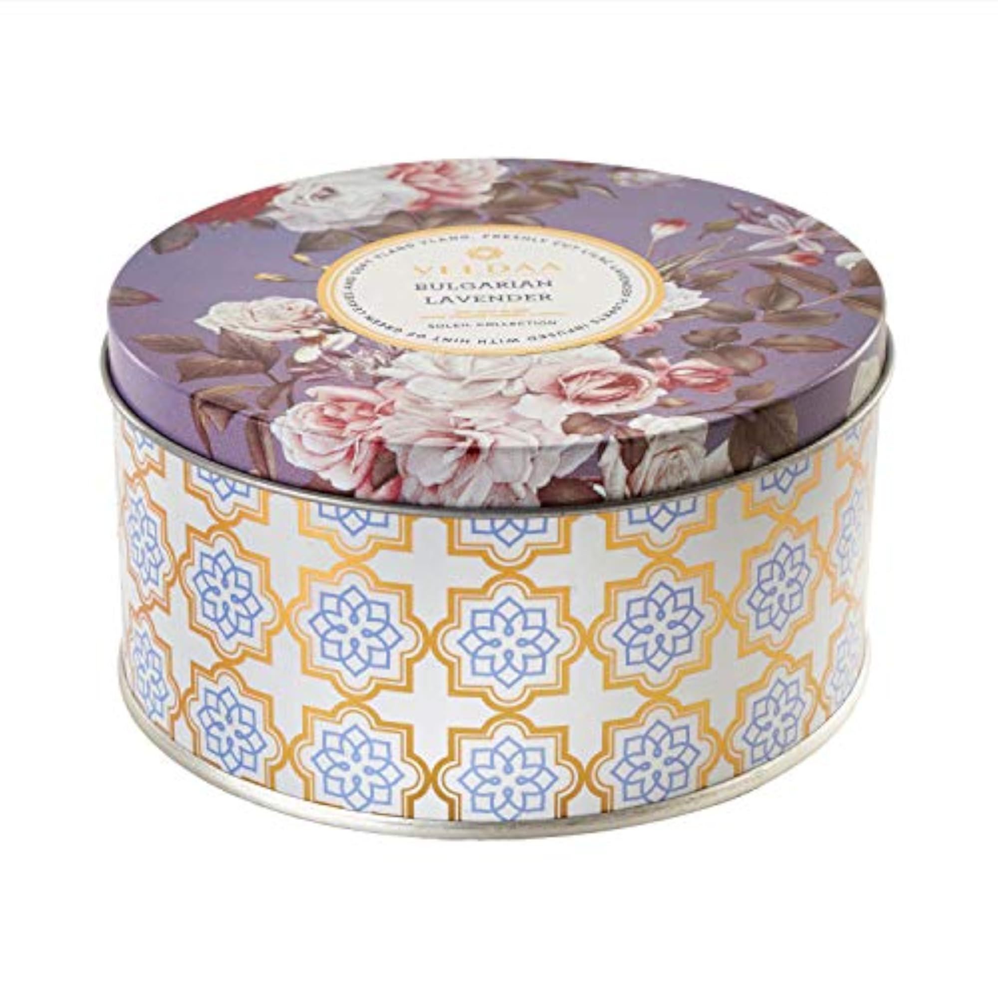 Essential Oils Lavender 3 Wick Metallic Tin Candle