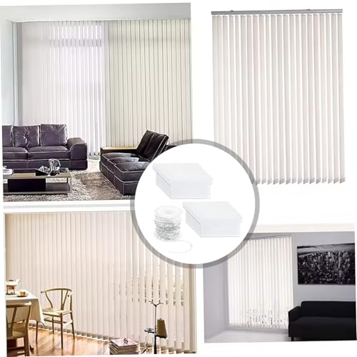Pesas y cadenas para persianas verticales de plástico blanco con cordón de bolas para ventanas 6