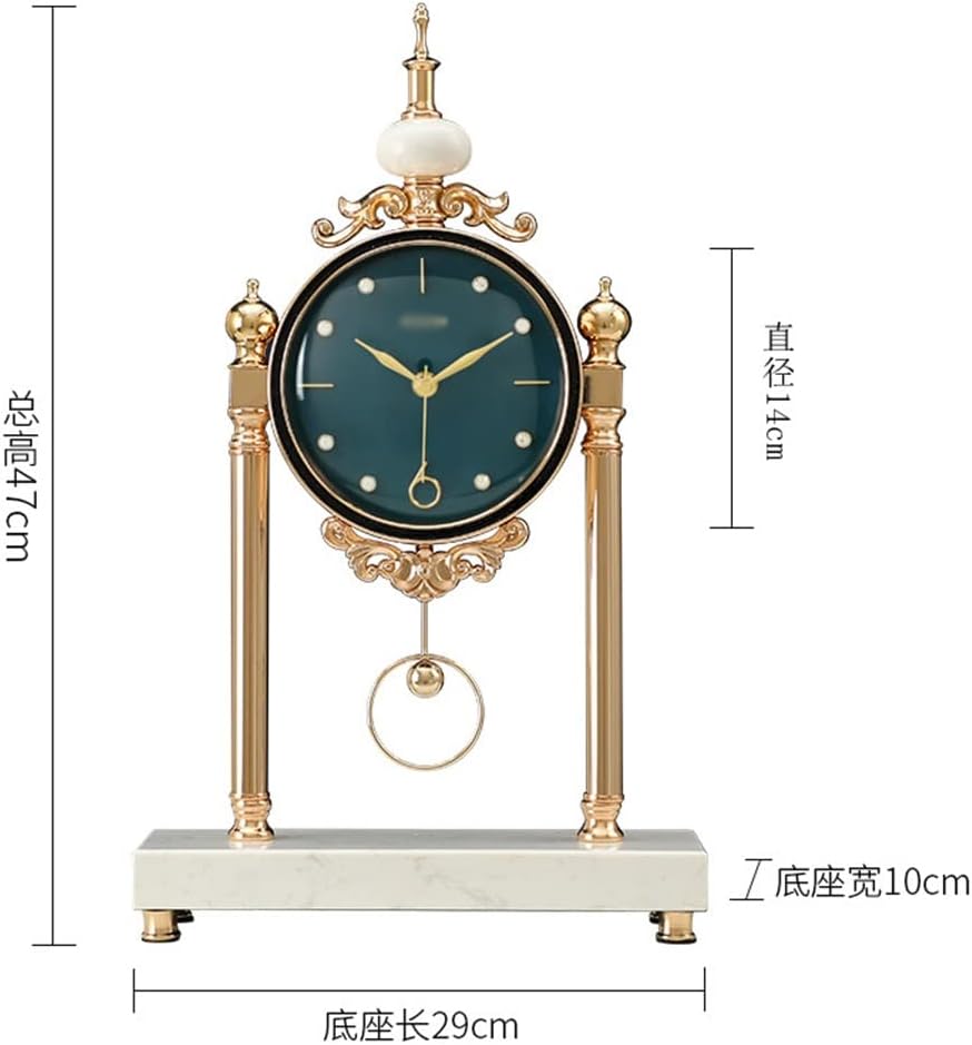 FMURY European Retro Clock, Living Room, Household Table Top Clock, Ornament, Bedroom Clock, Table Top