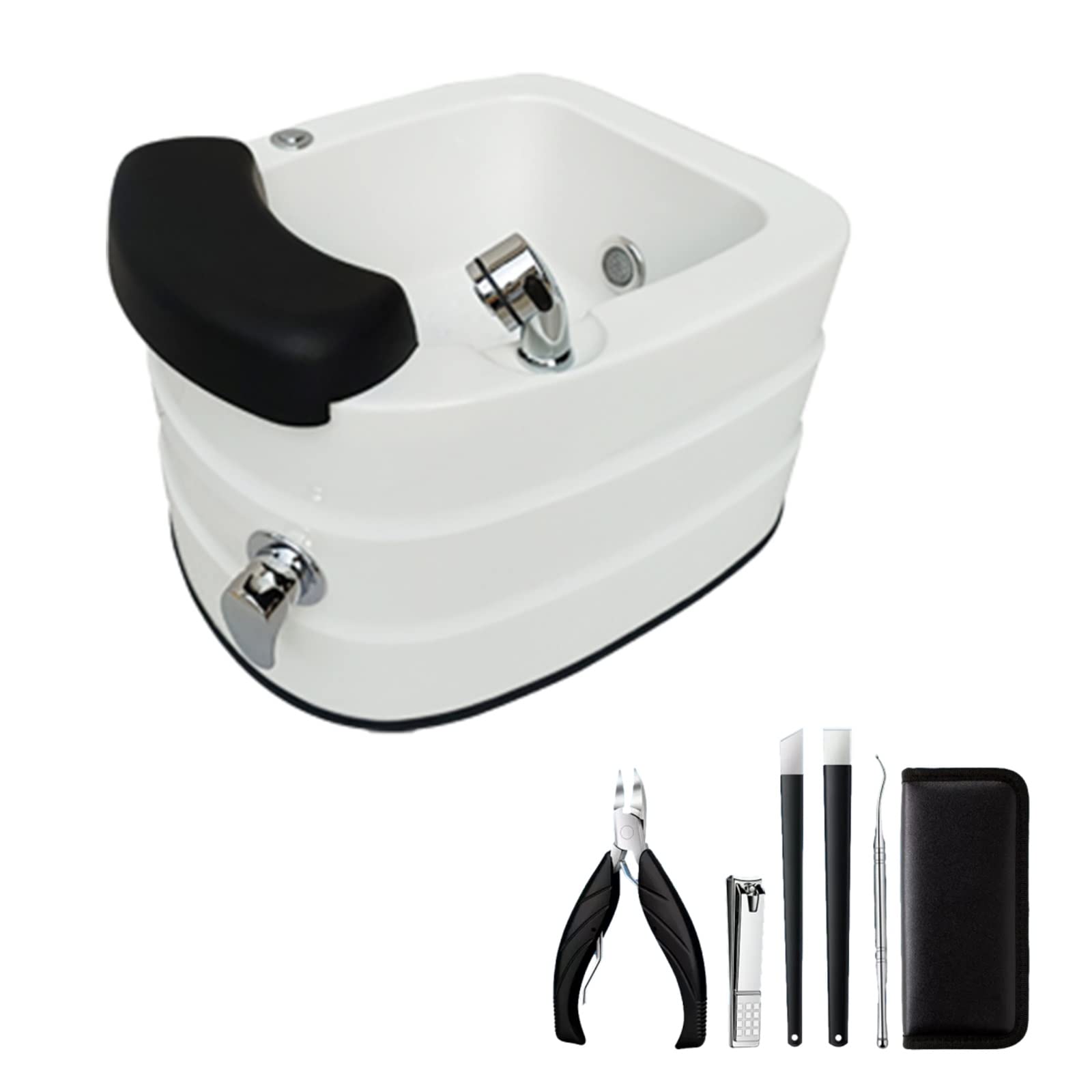 AMEERR Large Size for Soaking Feet Massager Foot Soaking Bath Basin Feet Foot Bath Basin Colorful Light Surfing Floor Type Foot Massage Basin for Dry Cracked Feet (Size : Bath+Pedicure)