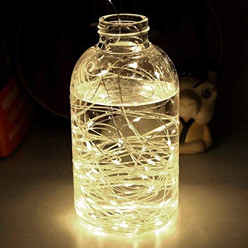 Fio De Led 5 Metros Arame 50 Leds Decoração Natal Pilha Prova Agua Casamento
