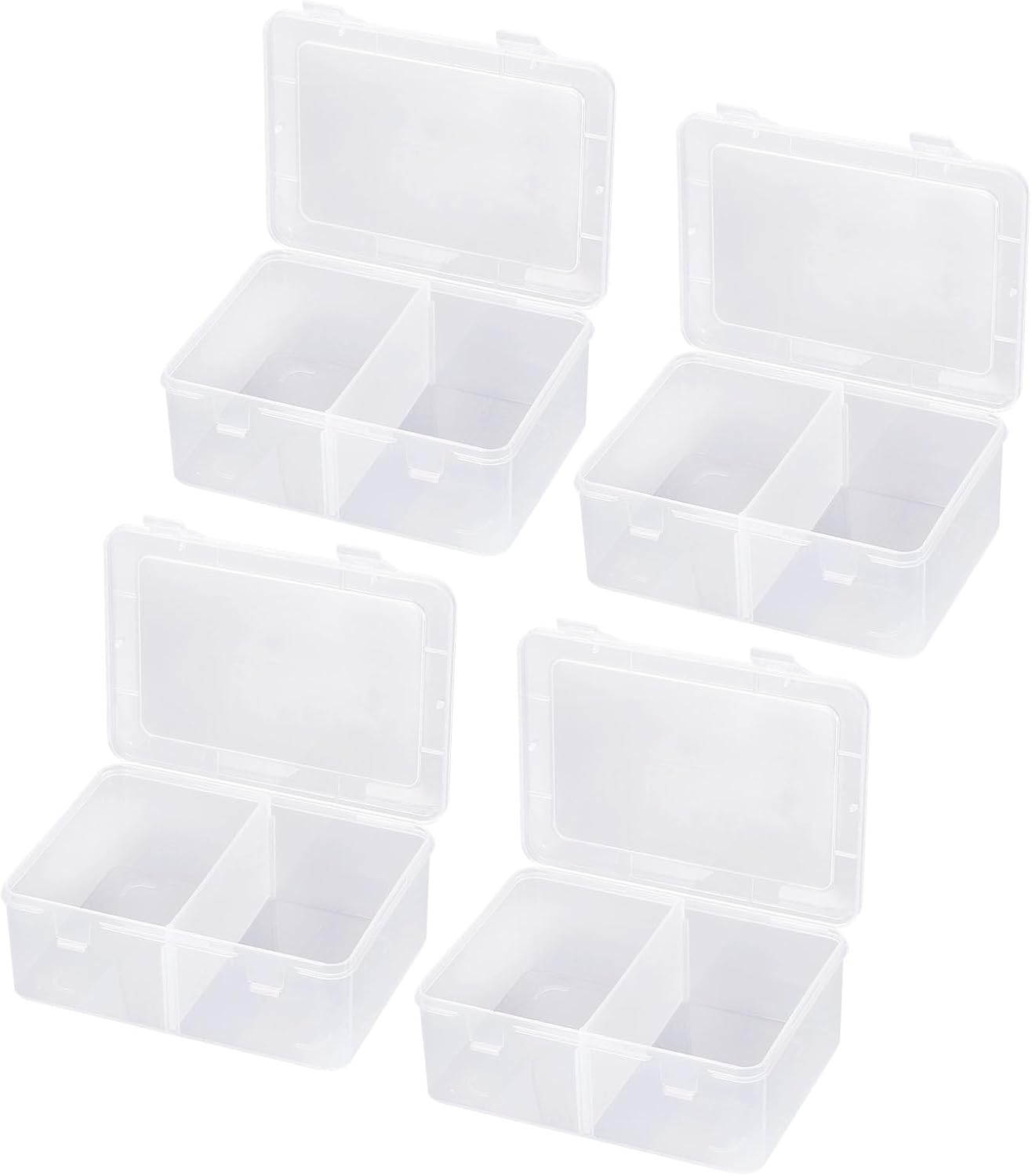 YOKIVE 4 Pack Baseball Storage Box, Gaming Cards Case Organizer Keeper | Dividers Carrying, Great for Basketball, Football Cards(Transparent, 1200+)