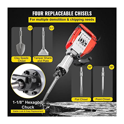 Pneumatischer Hammerbohrer Abbruch-Jack-Hammer 3800W Multifunktionaler Bohrhammer mit Kastenbeton, bahnbrechendem… – Bild 6