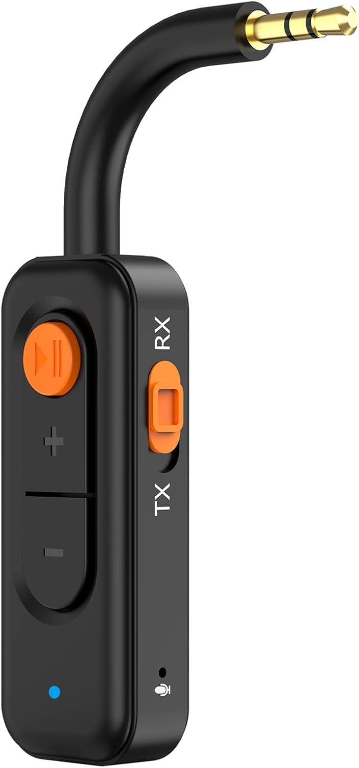 Tobo Bluetooth Transmitter Receiver 2-in-1 Bluetoot 5.4 Audio Adapter, Mini Wireless 3.5mm AUX Bluetooth Adapter for Home Car Airply PC Audio Music Headphones TV Speakers TD-1424WA