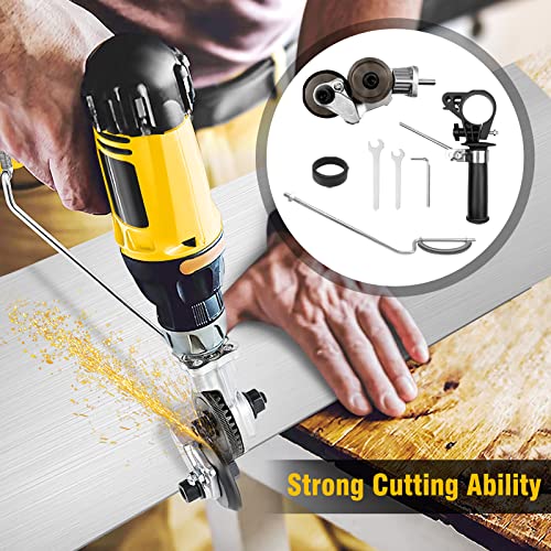 Electric Drill Plate Cutter Attachment Metal Cutter - Sheet Metal Cutter Drill Attachment Double Headed Drill Plate Cutter Drill Attachment For Cutting Metal Plates Hard Materials #TOP6