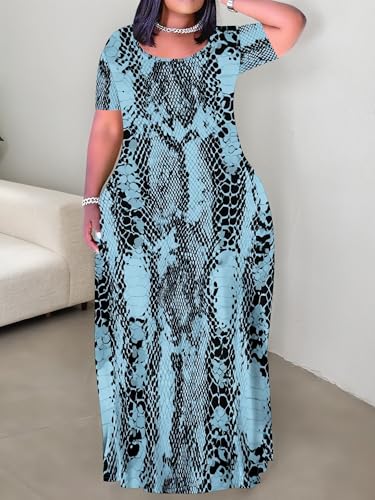 Image of Plus Size Maxi Dresses for Curvy Women T-Shirt Summer Sun Dresses Loose Fit