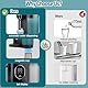 Gugxiom Automatic Mouthwash Dispenser, 600ML Mundwasser Spender, with 2 Reusable Cup, Elektrischer Wall Mounted Dispenser for Bathroom, 4 Gears Adjustable, LED Display, for Kids and Adults (Schwarz)