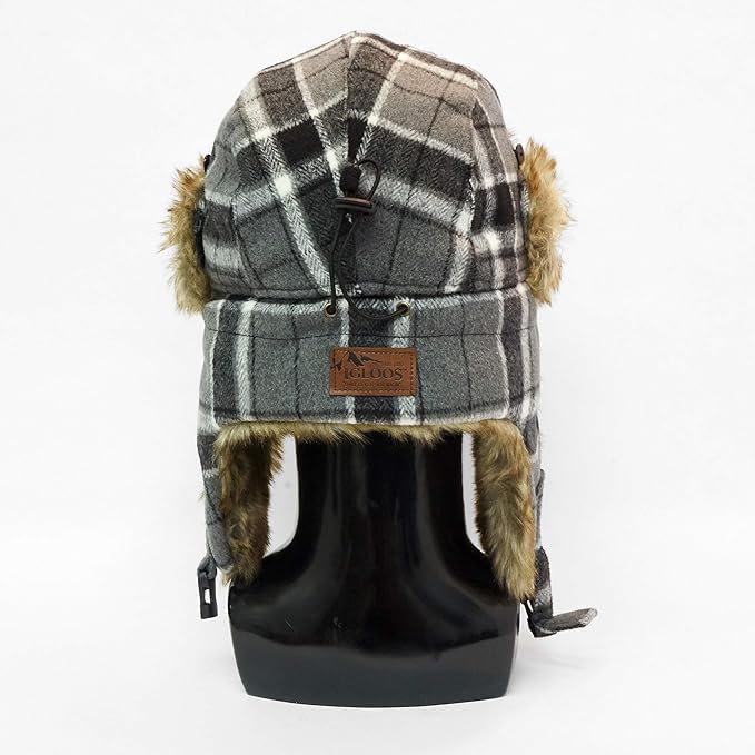 IgloosBuilt Men’s Wool Blend Trapper Hat with Faux Fur Ear Flap, Ushanka Winter Hat for Hunting, Fishing, Hiking, Camping - Image 3