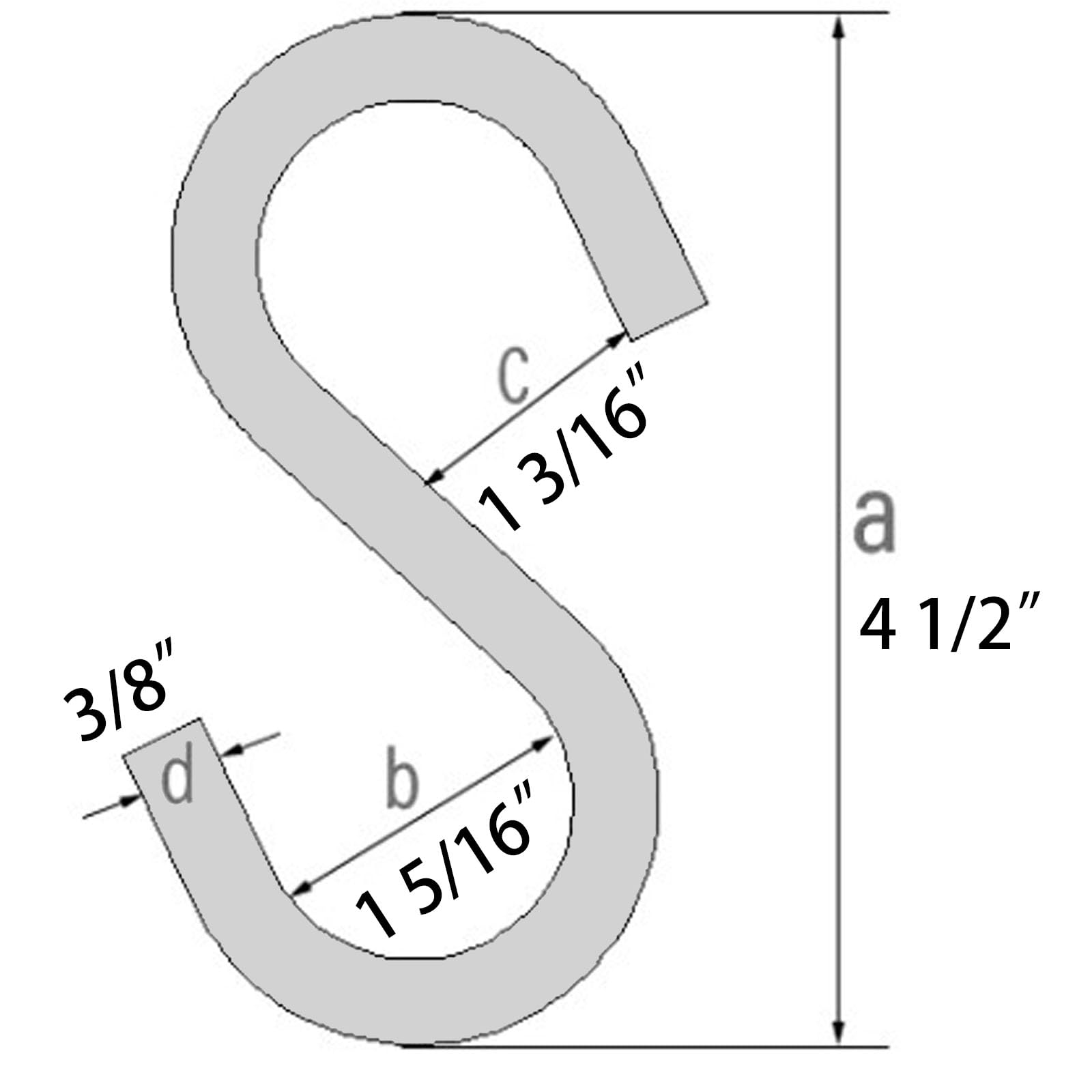 Heavy Duty S Hooks - 700 lb Capacity -2 Heavy Duty S Hooks - 700 lb Capacity -2