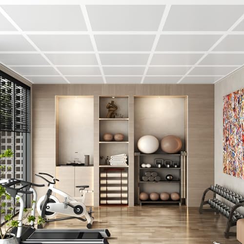 LooYee 50 PCS 72 Inch Wall Molding Trim Drop Ceiling Grid System 6Ft Galvanized Steel Rust & Fire Resistance Easy Installation Ideal for Basement Living Room Kitchen Bathroom White — view 6