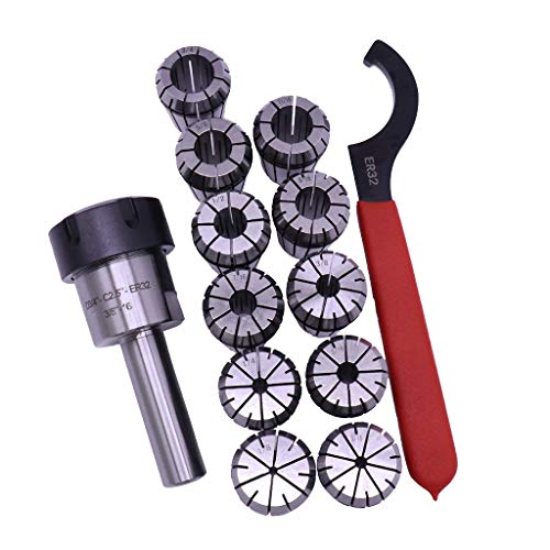 B Blesiya 3/4 Straight Shank With 11 PC ER32 Collets Set For Workholding Lathe Tool
