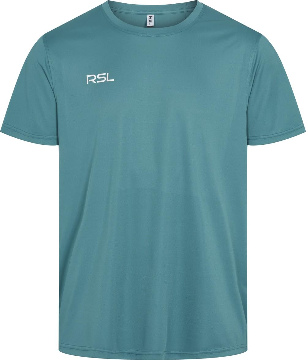 RSL - Camiseta deportiva para hombre, poliéster, elástica, de secado rápido, Volga Lagoon, L