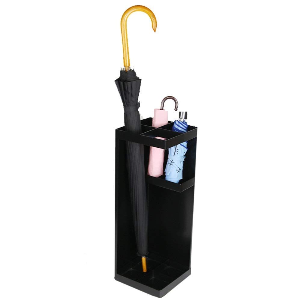 Porte-parapluie noir en fer forgé moderne pour entrée de maison et bureau