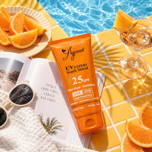 Image of Aysun SPF25 Matte Look Sunscreen, Oil-Free, UVB & UVA Protection, Mattifying Sunscreen For Oily Skin, Water-Resistant, Non-Sticky, Long Lasting, Face Primer - 100 Gm