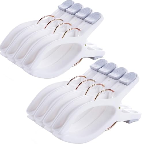 Miniatura 7 de Paquete de 10 clips de toalla de playa para sillas de playa, abrazaderas de toalla de tamaño jumbo para sillas de playa, sillas de piscina, sillas