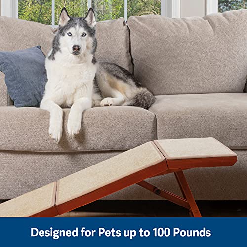 Petsafe Cozyup Sofa Ramp - Durable Wooden Pet Ramp Holds Up To 100 Lb - Great Couch Access For Dogs And Cats - Cherry Finish With Non-Slip Carpet Tread - Folds For Easy Storage #TOP3