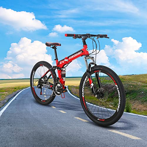 Eurobike 26 Inch Mountain Bike, 21 Speeds Adult Folding Bike HY G4,26