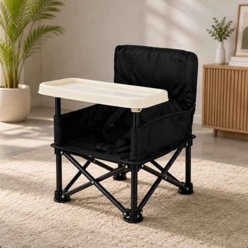 Image of Kian Baby foldable chair | Space Saver Baby Seat Booster High Chair Camping Chair for Kids | Toddler Beach Chair for Travel, Outdoor | Folding Chair with Tray with Compact Design(multi color)(pack of 1)