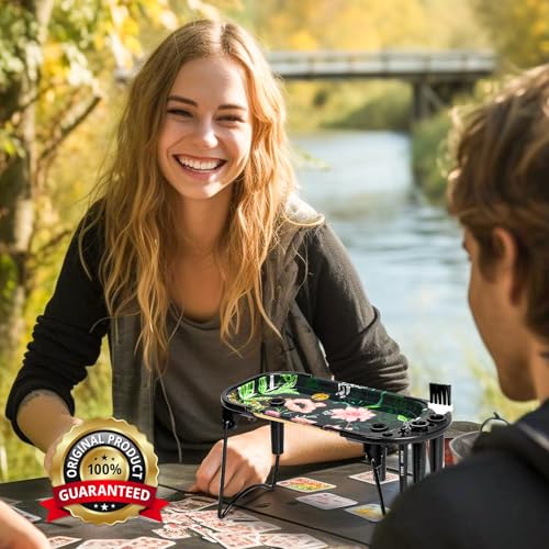 SafeDelux Foldable Metal Tray Set - 8.5\'\' x 3.8\'\', with Loader, Machine, Stand, Brush, Funnel & Packer, Compatible with King Size & 1 1/4 Papers, On-The-Go Travel Accessories (Green) - Thumbnail 7