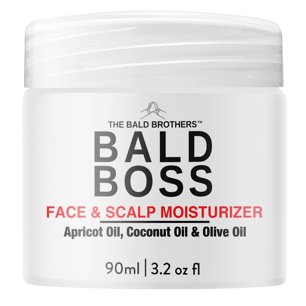 The Bald Brothers Bald Head Care with Apricot Seed Oil| Mattifying, vegan, no grease | Bald Boss everyday Moisturiser | No Fragrance
