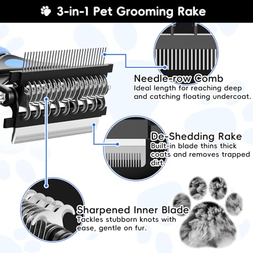 AXEFUN 3-in-1 Pet Grooming Brush
