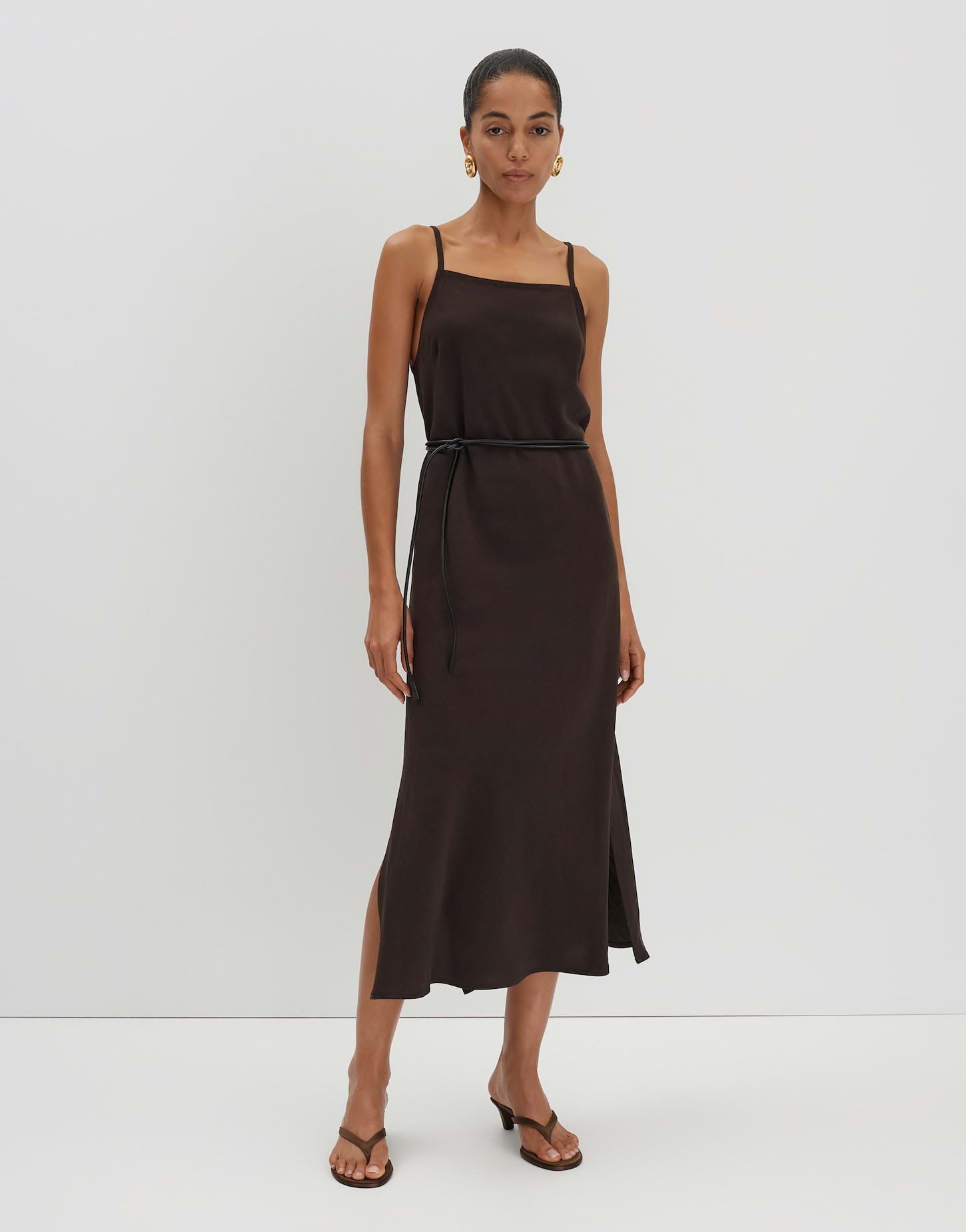 someday Damen Midikleid | Trägerkleid QUALEZA aus luftigem Viskose Leinen Mix