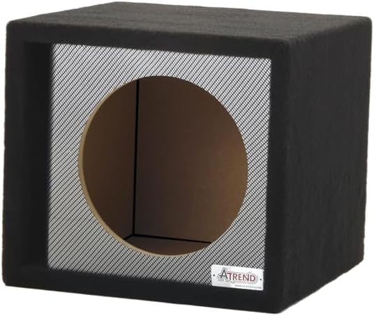 Atrend 12" Single Vented - Black with Liquid Ink Hyrdrographics - USA Made with Heavy Duty Construction Subwoofer Box | Tuned to 35Hz | Pro-Tuned Bass Performance Proudly U.S.A. Built