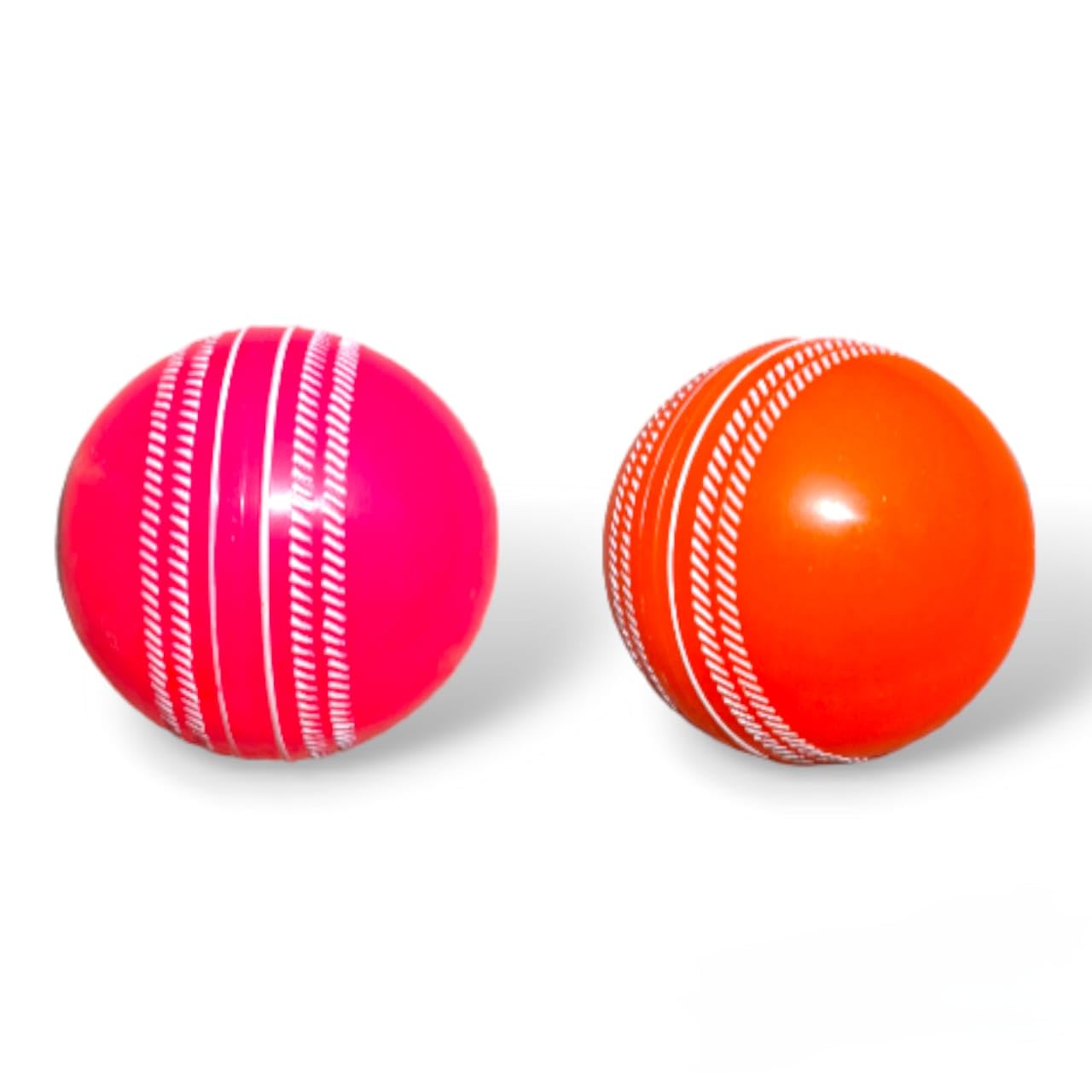 Ultimate Cricket i10 Synthetic Ball - Perfect for Beginners, Indoor/Outdoor Game - Ideal for Cricket Practice, Bowling Machine, Ball Thrower, Cricket Mat - 100gm (Pack of 2) Orange/Pink