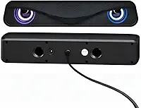 Caixa de Som Multimídia com LED, 6W RMS, USB 5V, Entrada P2 3,5mm, Som Potente para PC e Notebook, Design Compacto com Controle de Volume