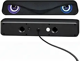 Caixa de Som Multimídia com LED, 6W RMS, USB 5V, Entrada P2 3,5mm, Som Potente para PC e Notebook, Design Compacto com Controle de Volume