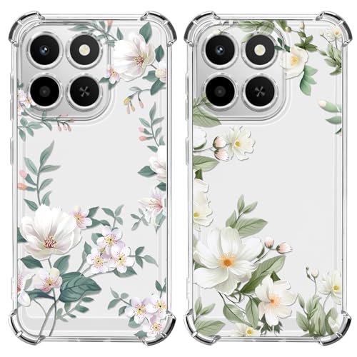 Coque Honor X5c motif floral lot de 2 protections transparentes pour le style quotidien